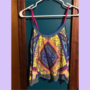 Patterned Cropped A-Line Tank